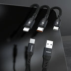 Dudao Laidas L3W USB-A/USB-C to Lightning/USB-C/MicroUSB 66W - juodas