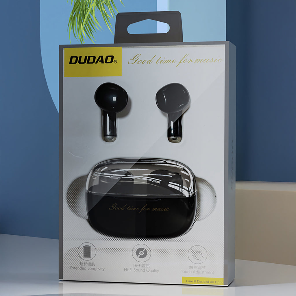 Dudao U8 TWS belaidės į ausis įdedamos ausinės – juodos