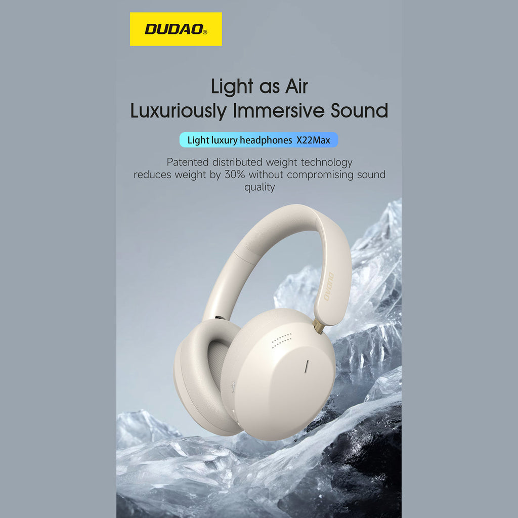 „Dudao X22 Max“ belaidės „Bluetooth“ ausinės su ANC – smėlio spalvos