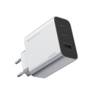 Cuktech 65W GaN 2xUSB-C 1xUSB-A sieninis įkroviklis - pilkas -- Cell phone chargers