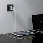 Cuktech 65W GaN 2xUSB-C 1xUSB-A sieninis įkroviklis - pilkas -- Cell phone chargers