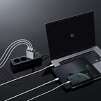 Cuktech 65W GaN 2xUSB-C 1xUSB-A sieninis įkroviklis - pilkas -- Cell phone chargers