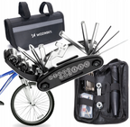 Wozinsky WMZ-01N įrankių komplektas, 16 į 1 dviračio multitool, pompa, raktai, vidinės padangos komplektas - juodas --...