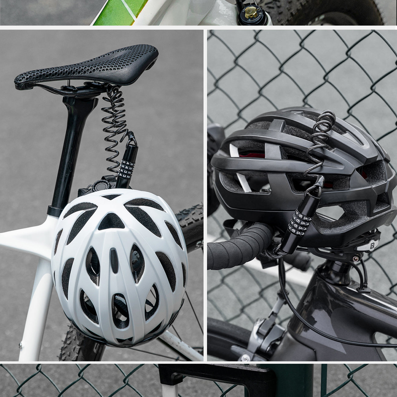 Wozinsky WBN-01R vandeniui atsparus dviračio ir šalmo spyna su 4 skaitmenų kombinacija - juoda -- Bicycle Helmets