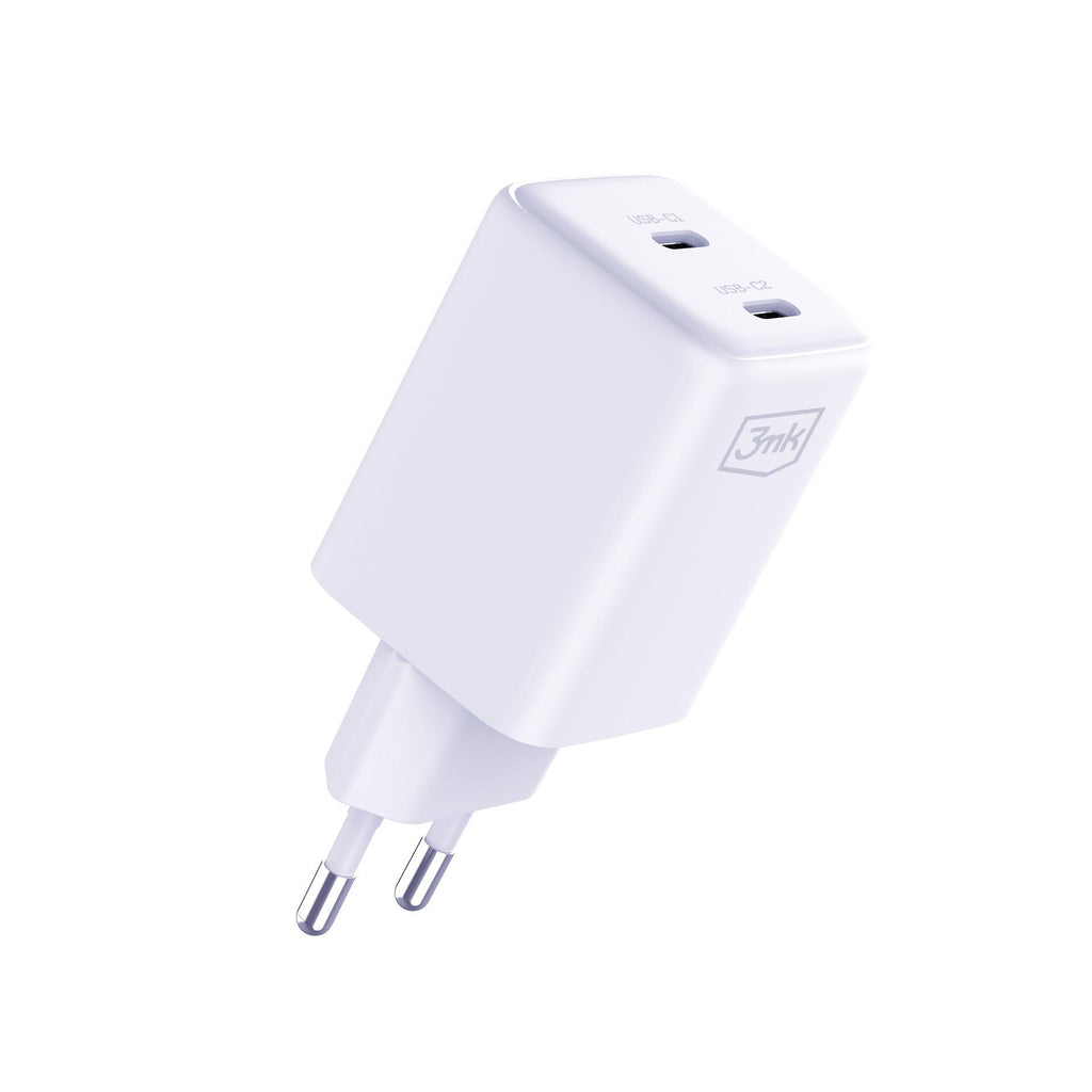 3mk Hyper Charger PD 45W QC4+ PPS 2C Super-Fast Charge 2.0 sieninis įkroviklis - baltas -- Cell phone chargers