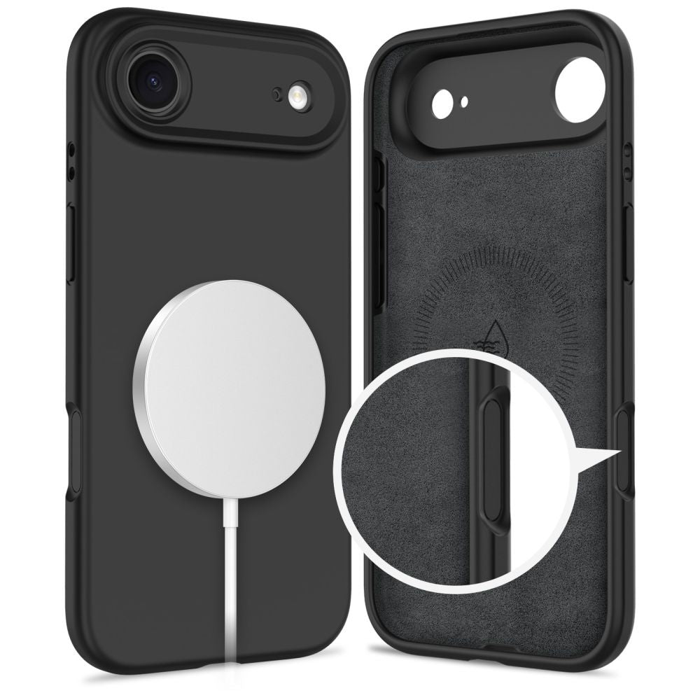 Tech-Protect silikoninis MagSafe dėklas iPhone 17 Air – juodas -- iPhone 17 Air