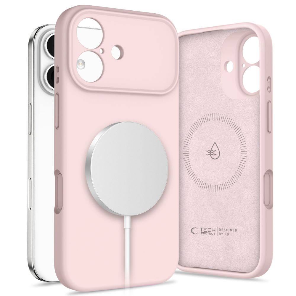 Tech-Protect silikoninis MagSafe dėklas iPhone 17 – rožinis -- iPhone 17