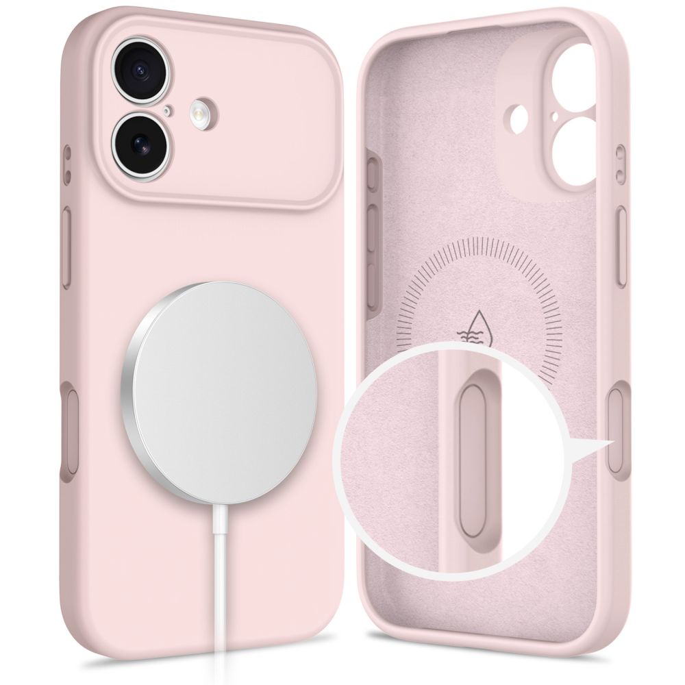 Tech-Protect silikoninis MagSafe dėklas iPhone 17 – rožinis -- iPhone 17