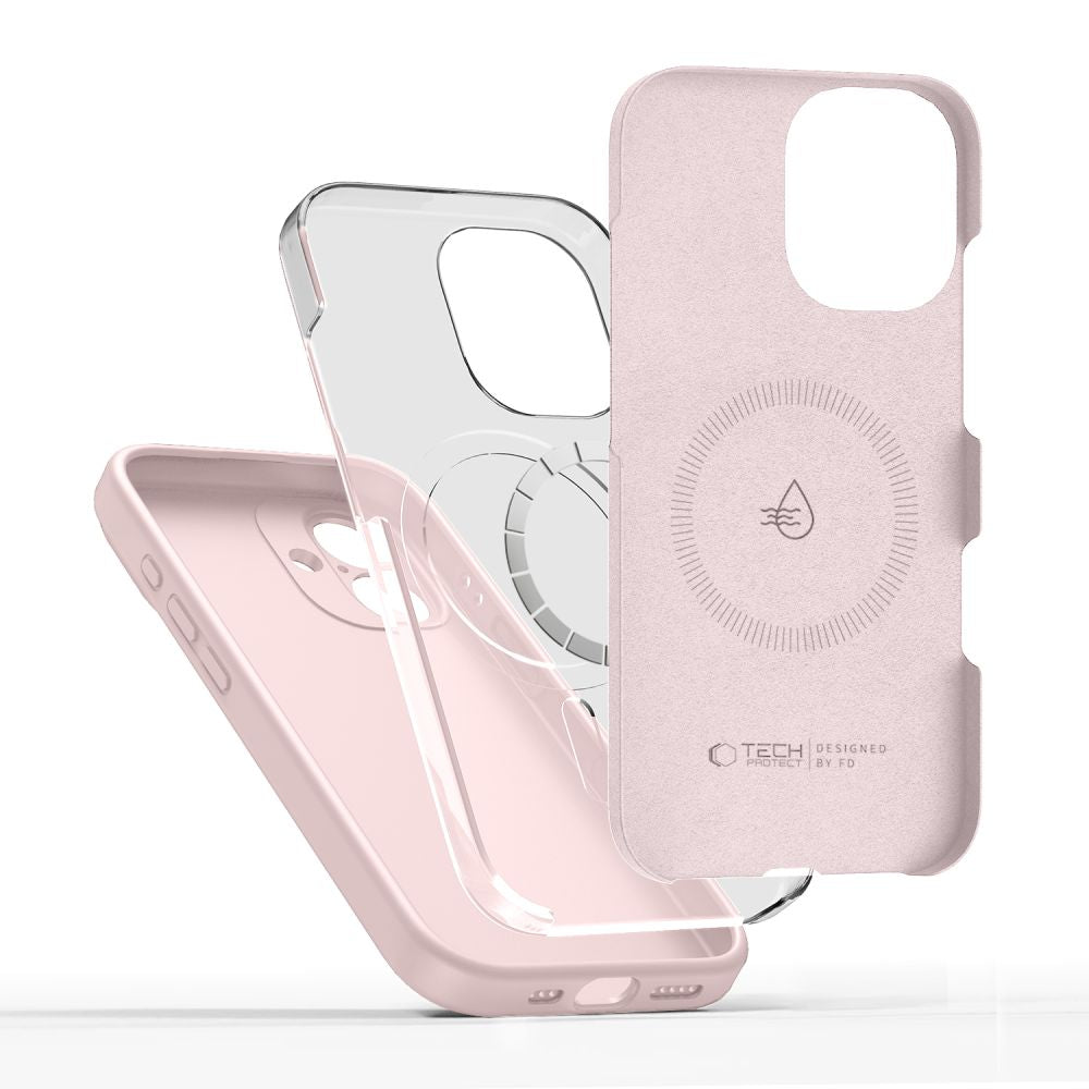 Tech-Protect silikoninis MagSafe dėklas iPhone 17 – rožinis -- iPhone 17
