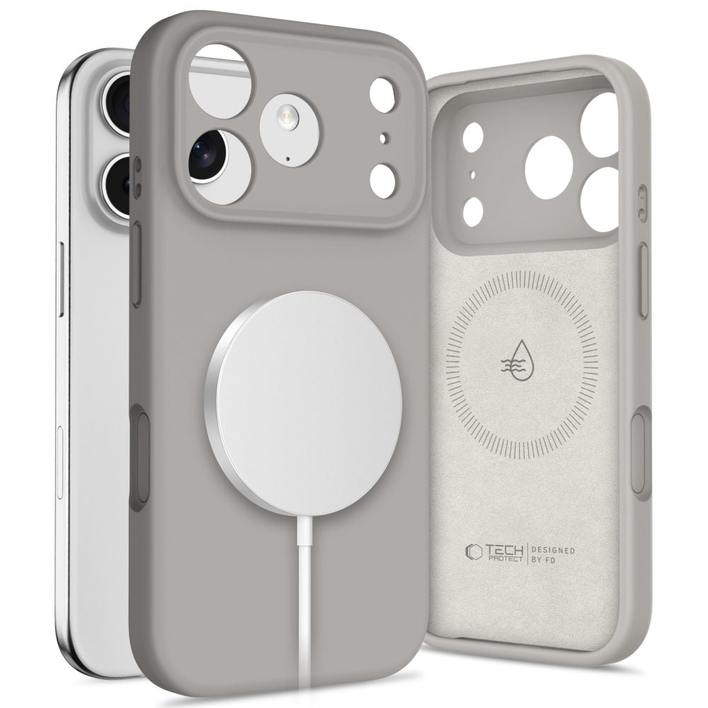 Tech-Protect silikoninis MagSafe dėklas iPhone 17 Pro – pilkas -- iPhone 17 Pro