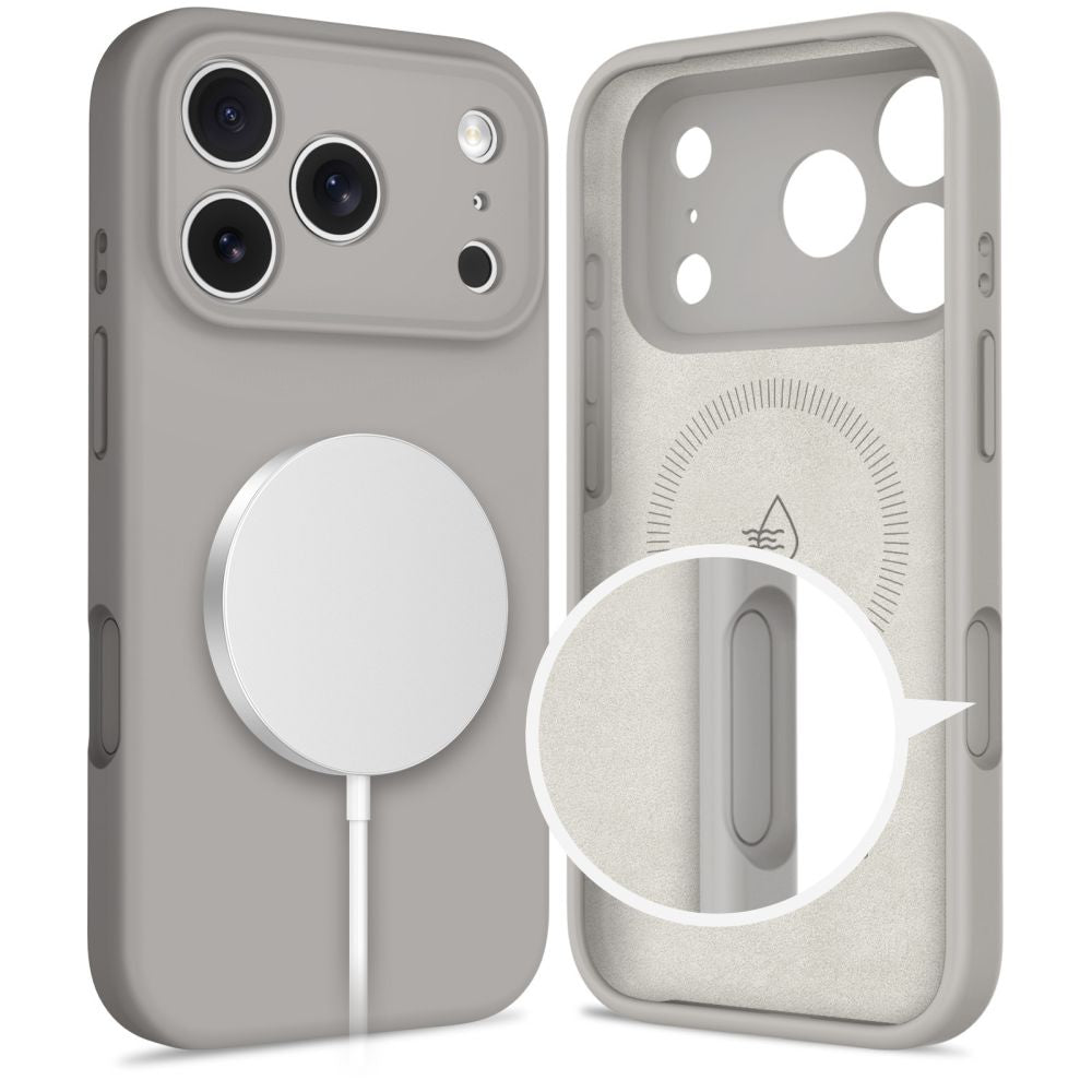 Tech-Protect silikoninis MagSafe dėklas iPhone 17 Pro Max – pilkas -- iPhone 17 Pro Max