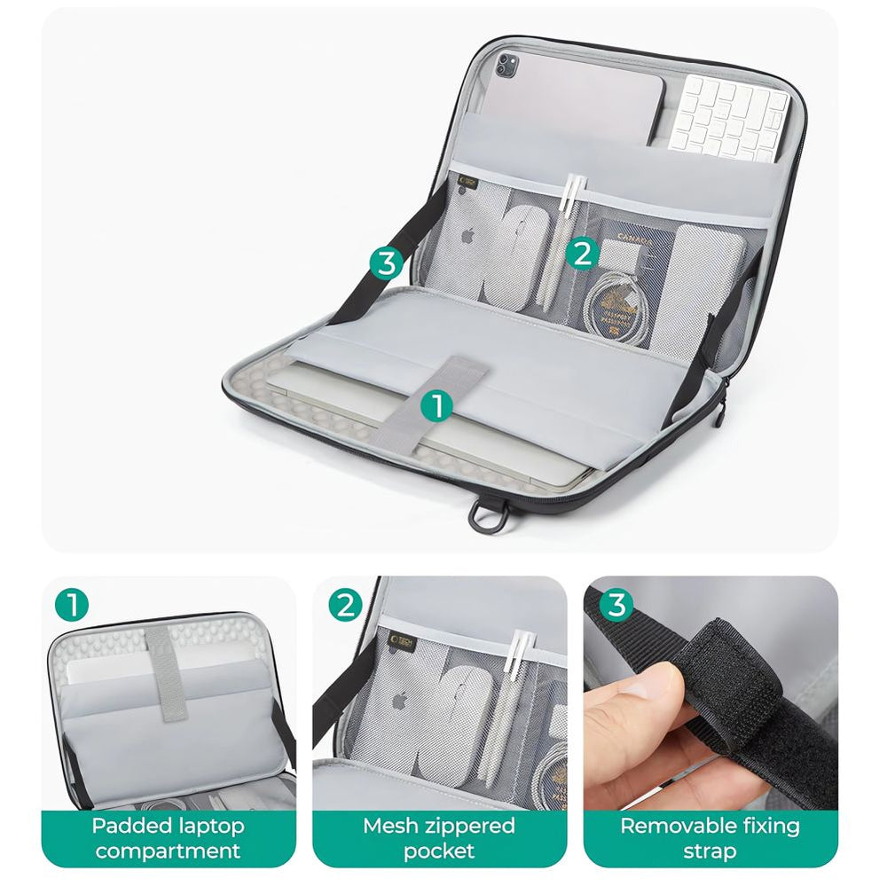 Tech-Protect Ranger-X taktinis nešiojamojo kompiuterio dėklas 13–14" – juodas -- Others