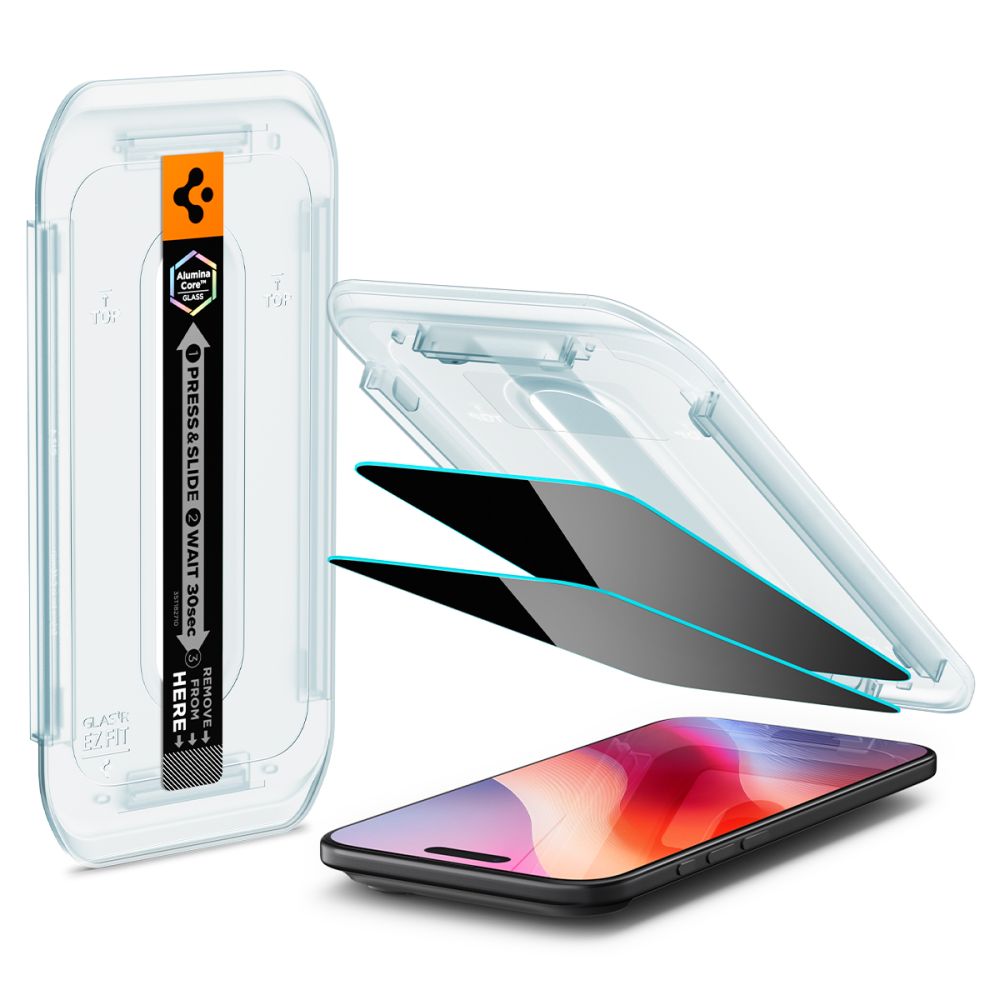 Spigen EZ Fit privatumo stiklas iPhone 17 Air (2 vnt.)