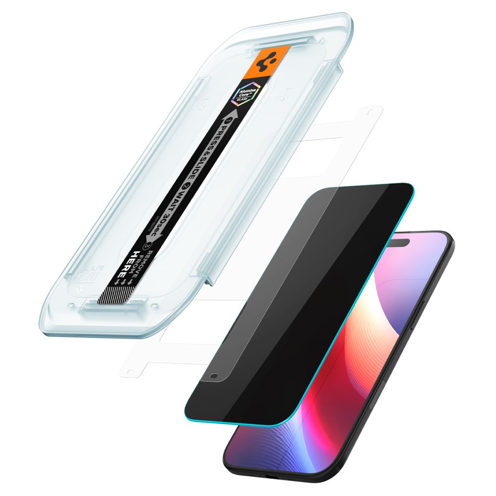 Spigen EZ Fit privatumo stiklas iPhone 17 Air (2 vnt.)