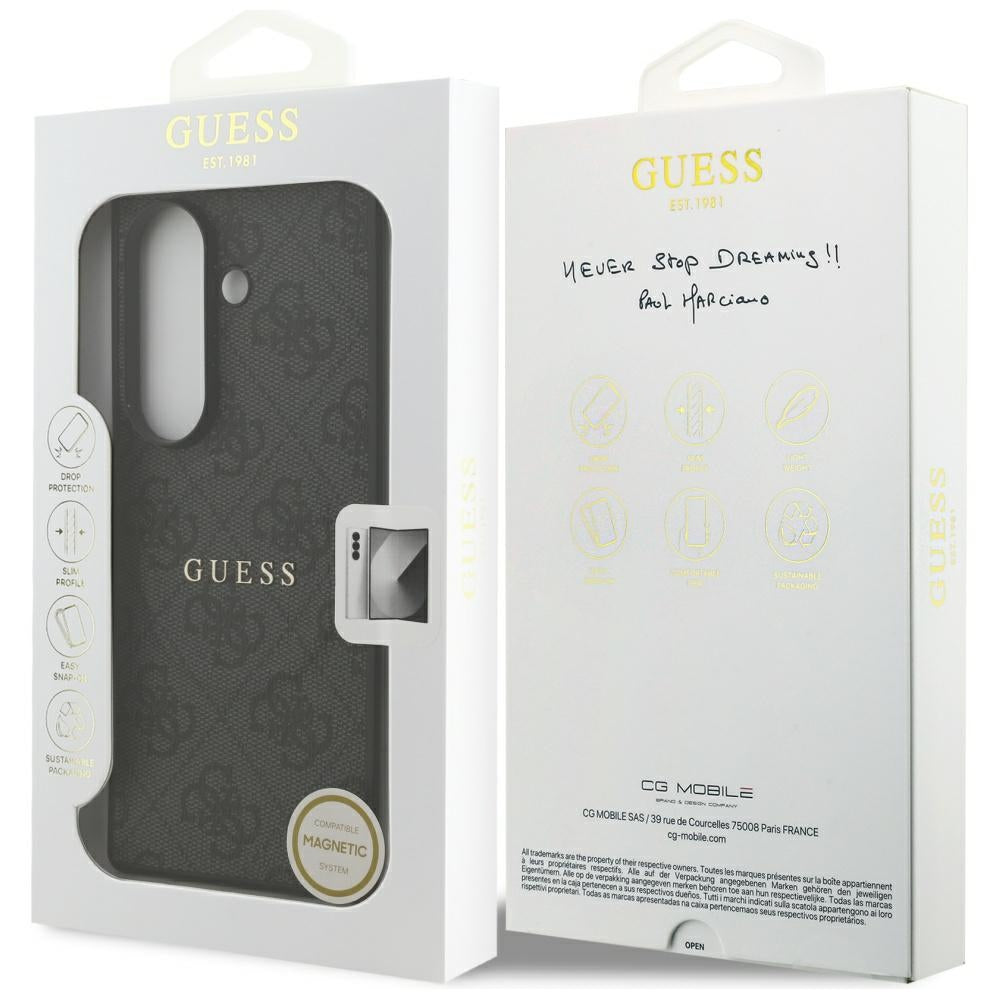 Guess 4G Classic MagSafe dėklas, skirtas Samsung Galaxy Z Fold7 - juodas -- Samsung Galaxy Z Fold 7