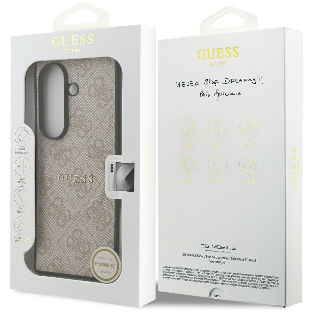 Guess 4G Classic MagSafe dėklas, skirtas Samsung Galaxy Z Fold7 – rožinis