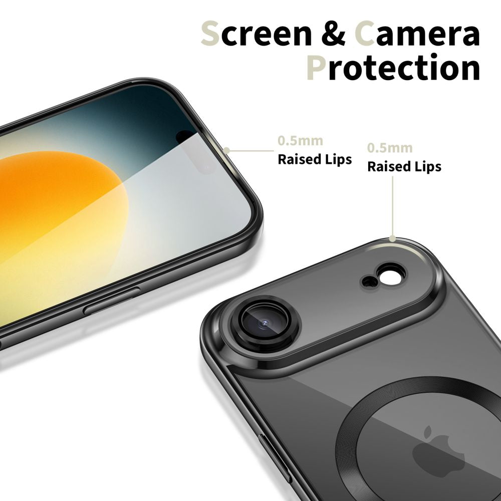 Tech-Protect MagFlex MagSafe dėklas iPhone 17 Air – skaidrus juodas -- iPhone 17 Air