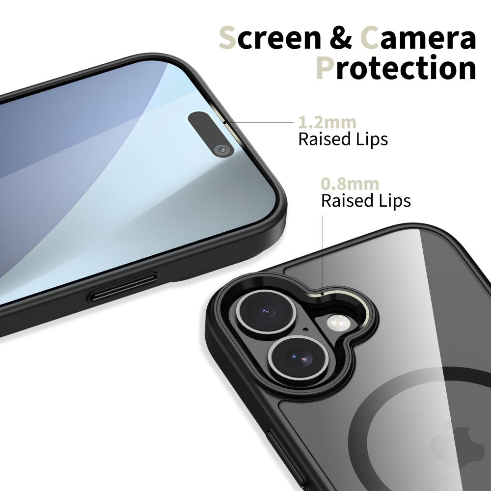 Tech-Protect MagMat MagSafe dėklas iPhone 17 – skaidrus juodas -- iPhone 17