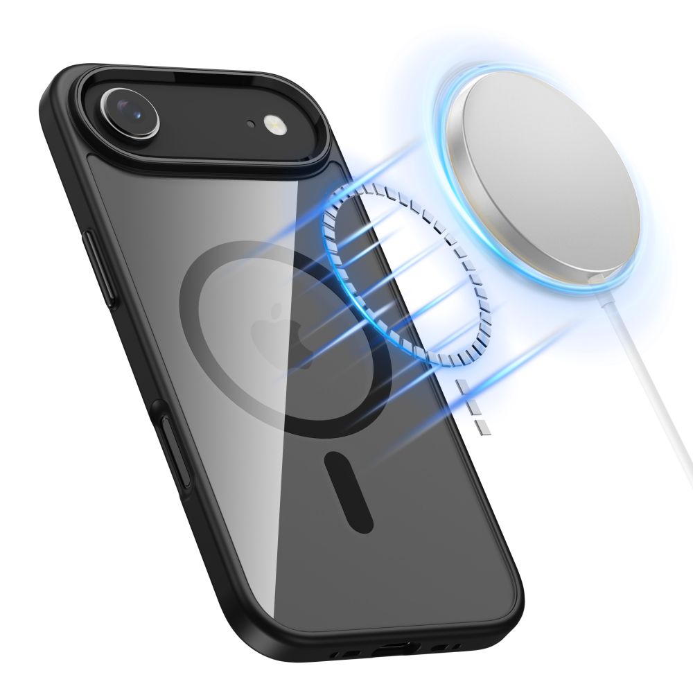 Tech-Protect MagFlex MagSafe dėklas iPhone 17 Air – skaidrus juodas -- iPhone 17 Air