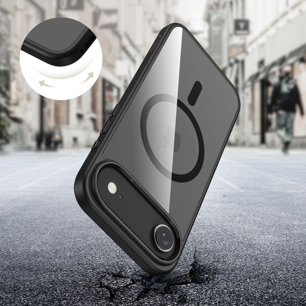 Tech-Protect MagFlex MagSafe dėklas iPhone 17 Air – skaidrus juodas -- iPhone 17 Air