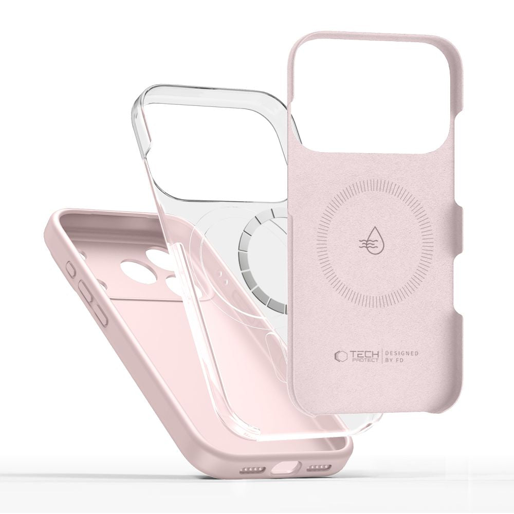 Tech-Protect silikoninis MagSafe dėklas iPhone 17 Pro – rožinis -- iPhone 17 Pro