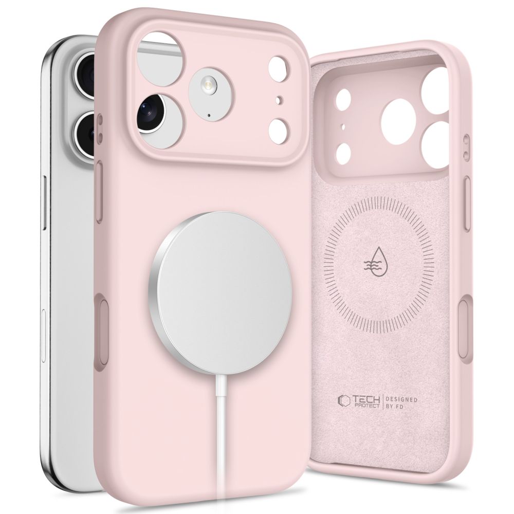 Tech-Protect silikoninis MagSafe dėklas iPhone 17 Pro Max – rožinis -- iPhone 17 Pro Max