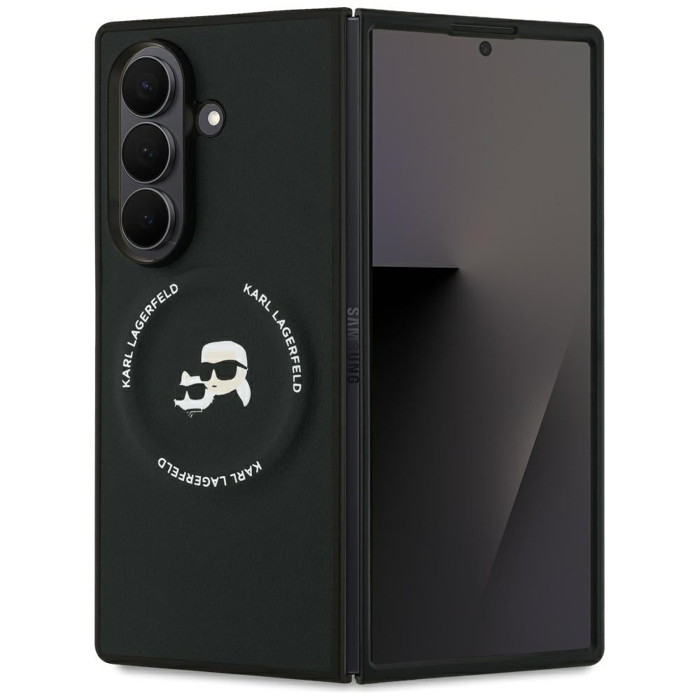 Karl Lagerfeld Karl&Choupette Logo MagSafe dėklas, skirtas Samsung Galaxy Z Fold7 - juodas