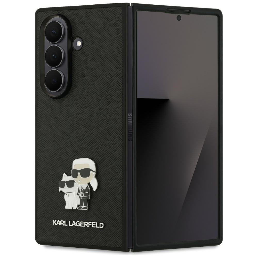 Karl Lagerfeld Saffiano Karl&Choupette Pin dėklas Samsung Galaxy Z Fold7 - Juoda -- Samsung Galaxy Z Fold 7