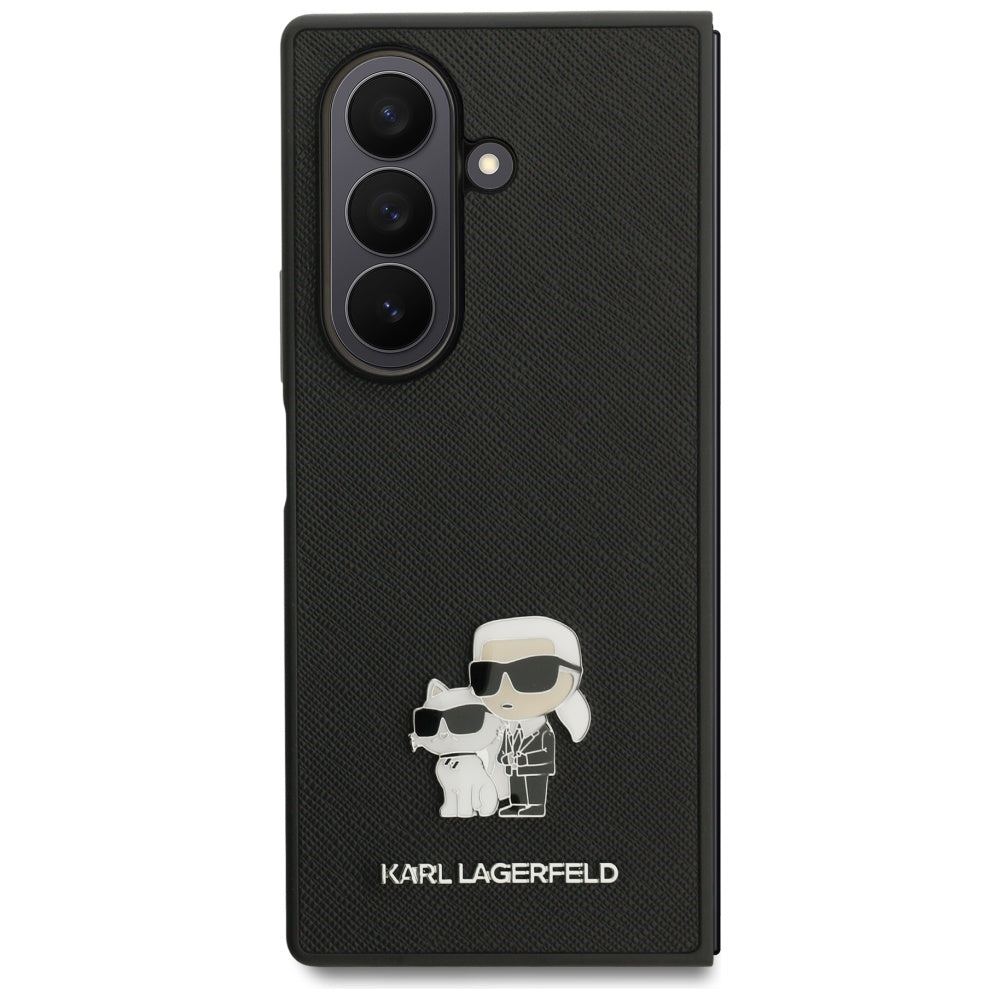 Karl Lagerfeld Saffiano Karl&Choupette Pin dėklas Samsung Galaxy Z Fold7 - Juoda -- Samsung Galaxy Z Fold 7