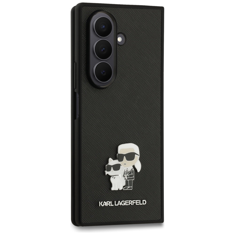 Karl Lagerfeld Saffiano Karl&Choupette Pin dėklas Samsung Galaxy Z Fold7 - Juoda -- Samsung Galaxy Z Fold 7