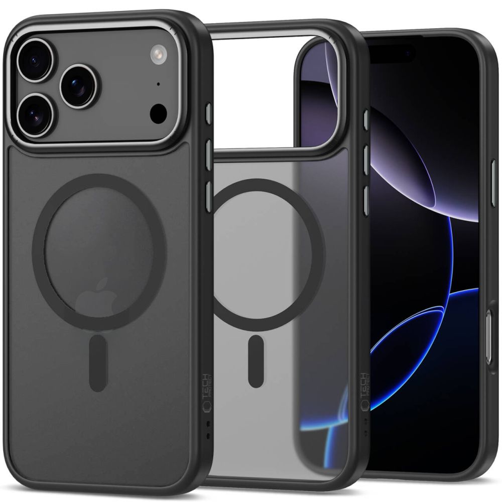 Tech-Protect CamEdge MagSafe dėklas iPhone 17 Pro – skaidrus matinis -- iPhone 17 Pro