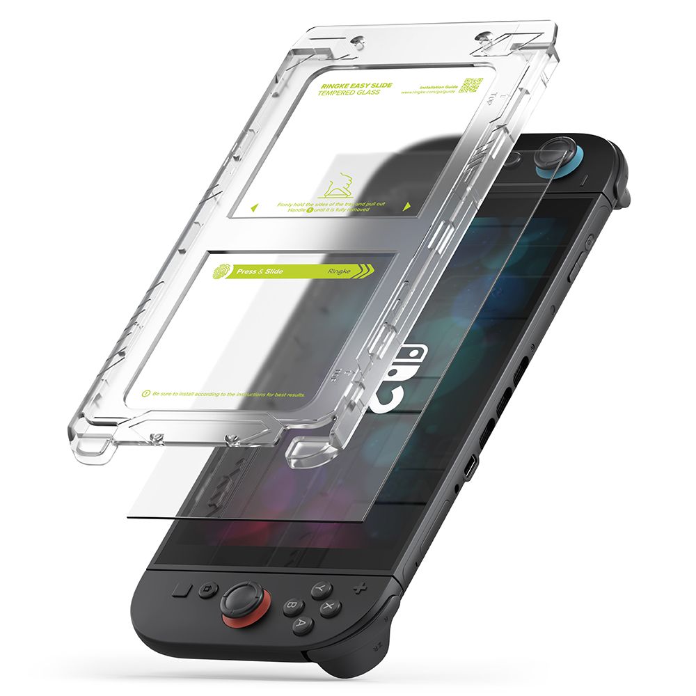 Ringke Easy Slide 2 pakelių grūdintas stiklas, skirtas Nintendo Switch 2 – skaidrus -- Cell phone tempered glass