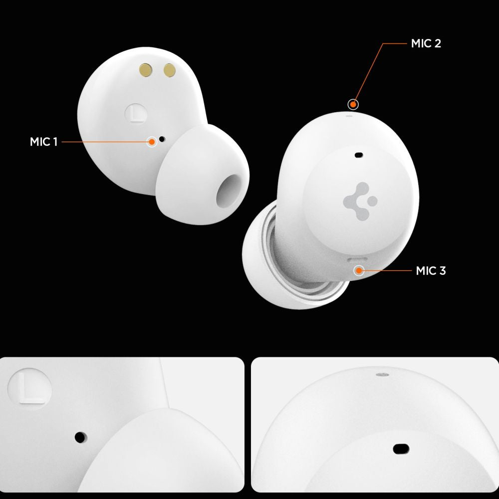 Spigen SA2401 ANC Pro belaidės ausinės – baltos