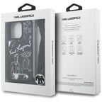 Karl Lagerfeld Crossbody Grained Pattern & Logo dėklas iPhone 16 Pro Max - Juodas -- iPhone 16 Pro Max