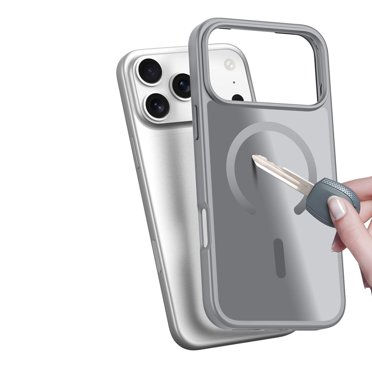 MagSafe dėklas iPhone 17 Pro Max Dux Ducis Yind – pilkas
