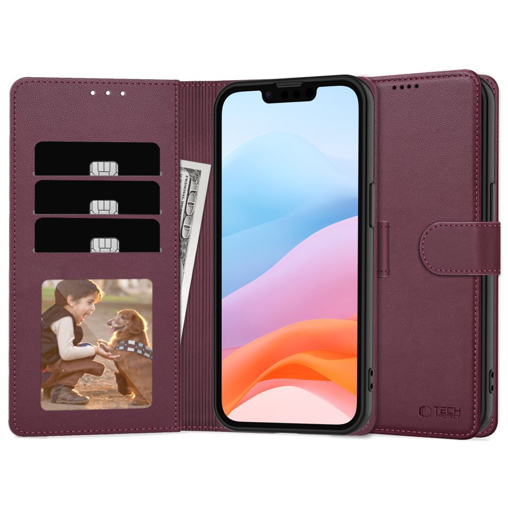 Tech-Protect Wallet dėklas Samsung Galaxy A26 5G / A17 – burgundiškas -- Samsung Galaxy A26 5G