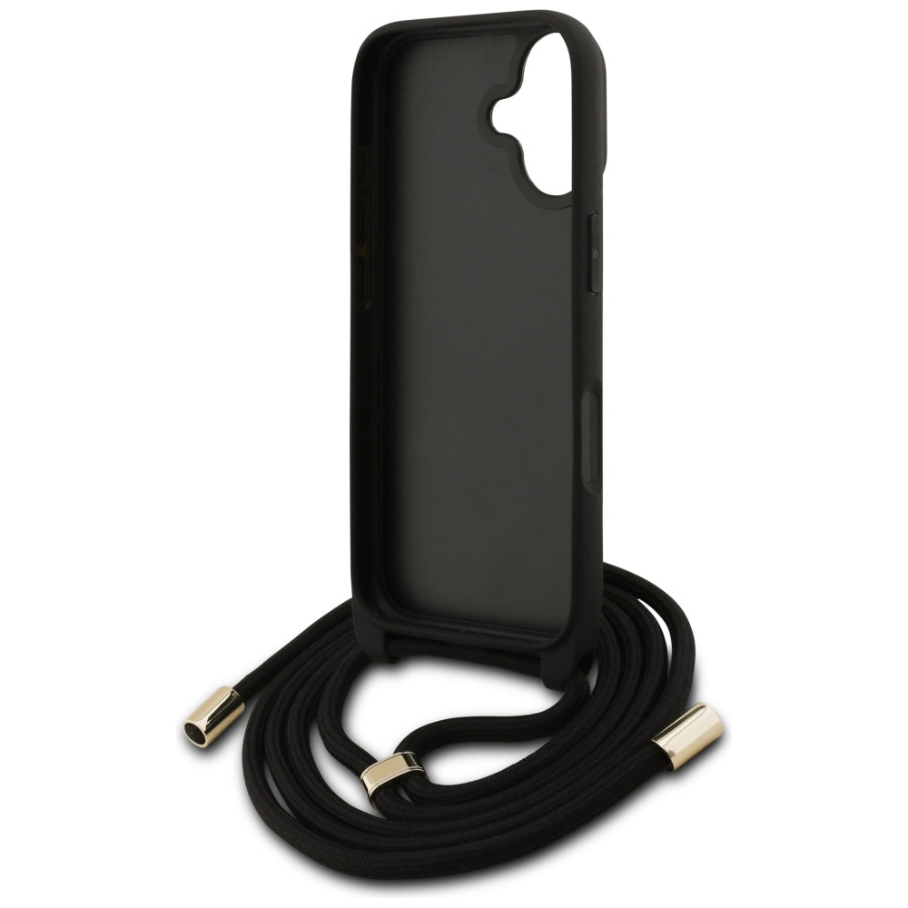 Guess 4G Didelis logotipo laido tvirtinimo dėklas, skirtas iPhone 17 - Brown