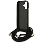 Guess 4G Didelis logotipo laido tvirtinimo dėklas, skirtas iPhone 17 - Brown