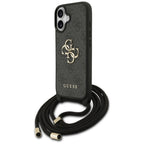 Guess 4G Didelis logotipo laido tvirtinimo dėklas, skirtas iPhone 17 - Black