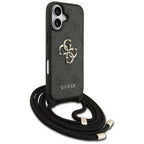 Guess 4G Didelis logotipo laido tvirtinimo dėklas, skirtas iPhone 17 - Black