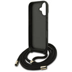 Guess 4G Didelis logotipo laido tvirtinimo dėklas, skirtas iPhone 17 - Black