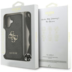 Guess 4G Didelis logotipo laido tvirtinimo dėklas, skirtas iPhone 17 - Black