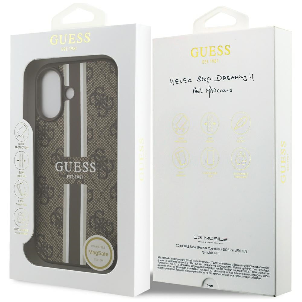 Guess MagSafe dėklas iPhone 17 – rudas