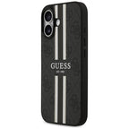 Guess 4G Printed Stripes MagSafe dėklas iPhone 17 – juodas