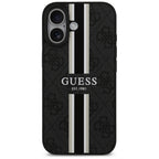 Guess 4G Printed Stripes MagSafe dėklas iPhone 17 – juodas