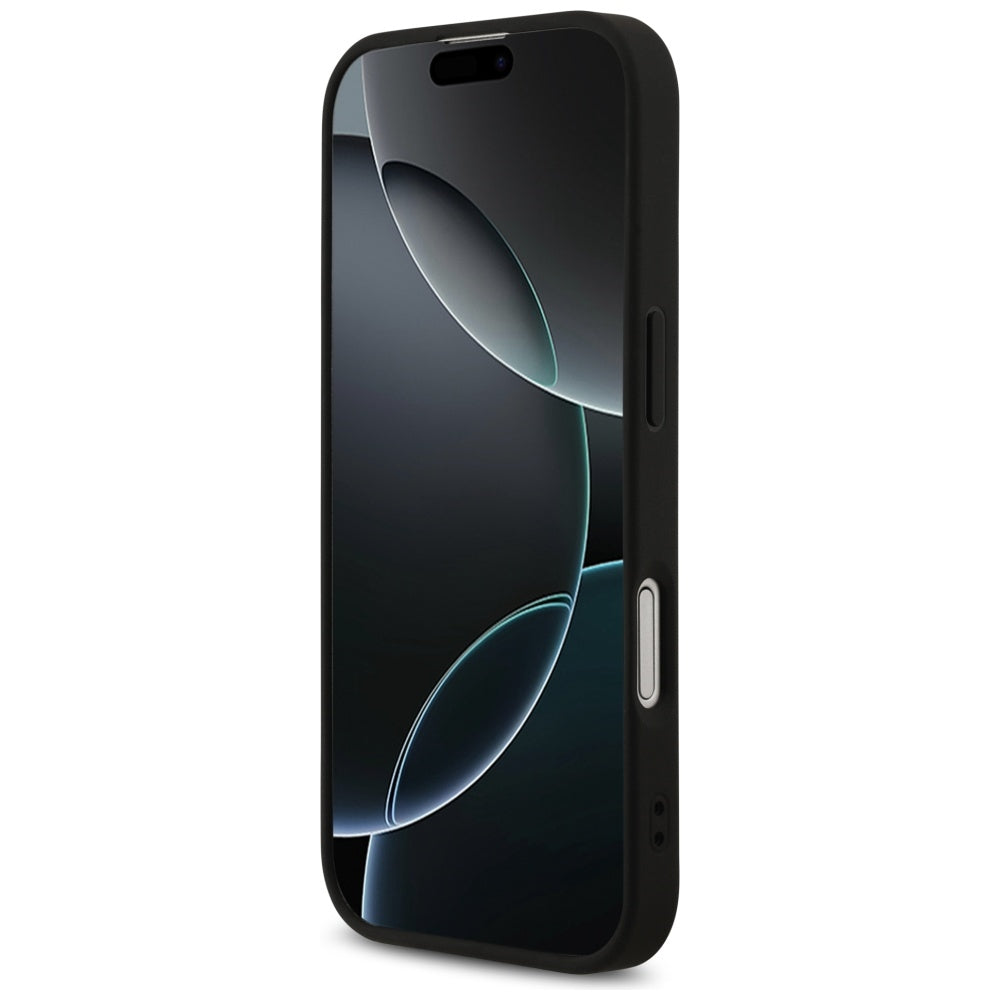 Guess 4G Printed Stripes MagSafe dėklas iPhone 17 – juodas