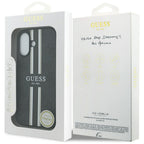 Guess 4G Printed Stripes MagSafe dėklas iPhone 17 – juodas
