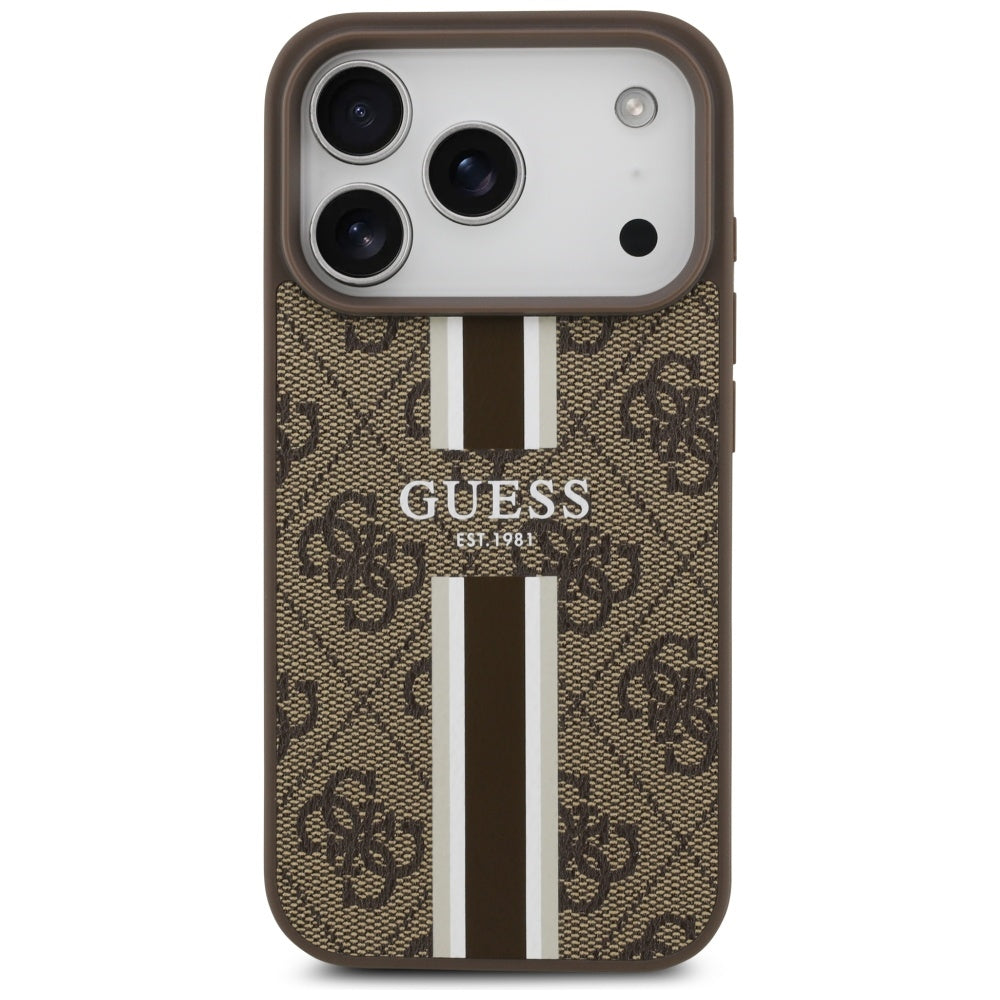 Guess MagSafe dėklas iPhone 17 Pro – rudas