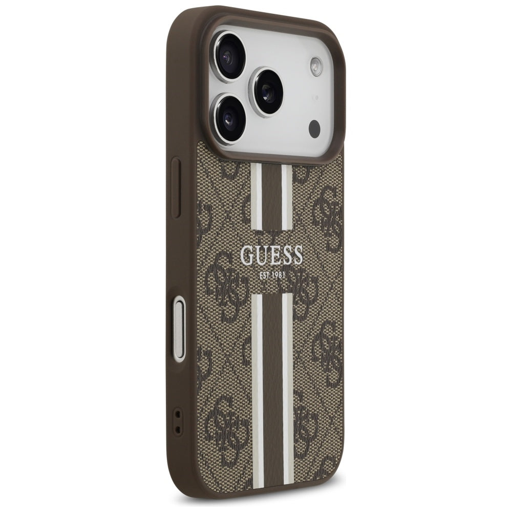Guess MagSafe dėklas iPhone 17 Pro – rudas