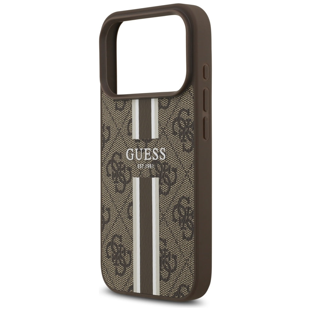 Guess MagSafe dėklas iPhone 17 Pro – rudas
